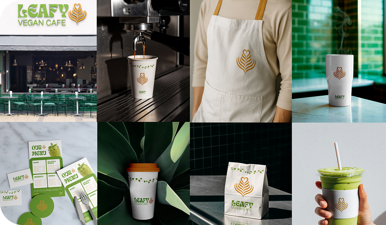 Leafy Vegan Cafe Brand Identity